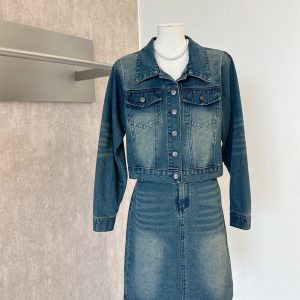 LL Women's Denim Jacket and Skirt Two-Piece Set